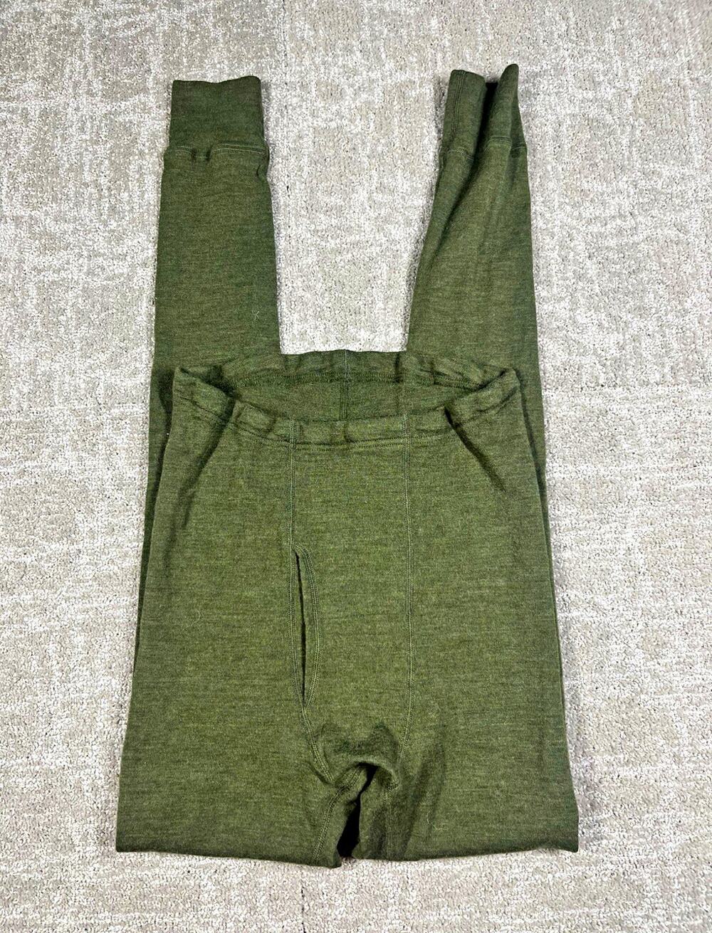 Ruskovilla Green 100% Wool Stretch Ankle Long Underwear Leggings Womens Size S